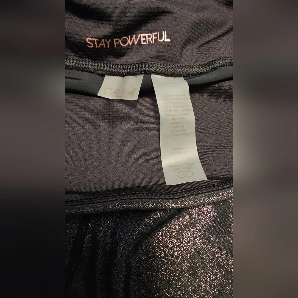 Calia Womens Metallic Gray Dark Pewter 7/8 Leggings Size Large NWOT - Picture 9 of 9